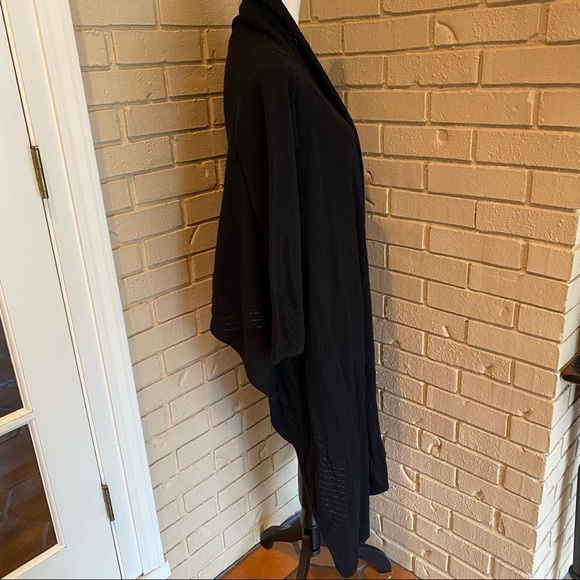 OSCAR DE LA RENTA Black Wool Cashmere Blend Long Open Cardigan Sweater Small S - Picture 3 of 8